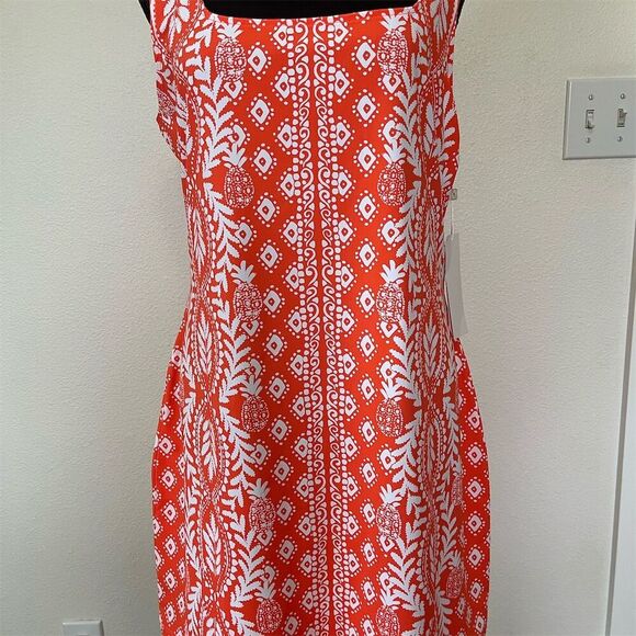 Lilly Pulitzer Dresses & Skirts - Lilly Pulitzer Women's Orange & White Sleeveless Shift Dress Casual/cover up
